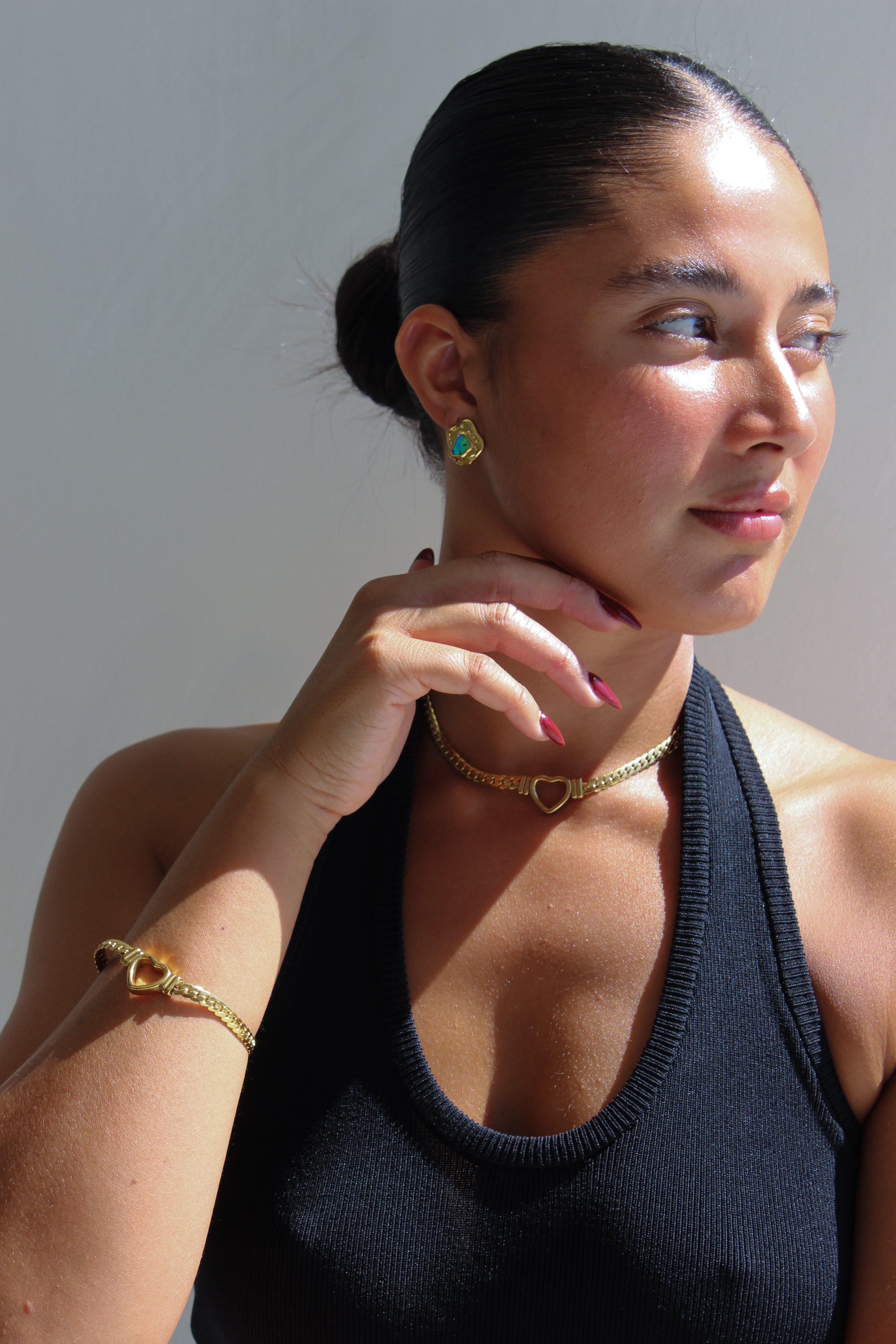 Amour link heart bracelet