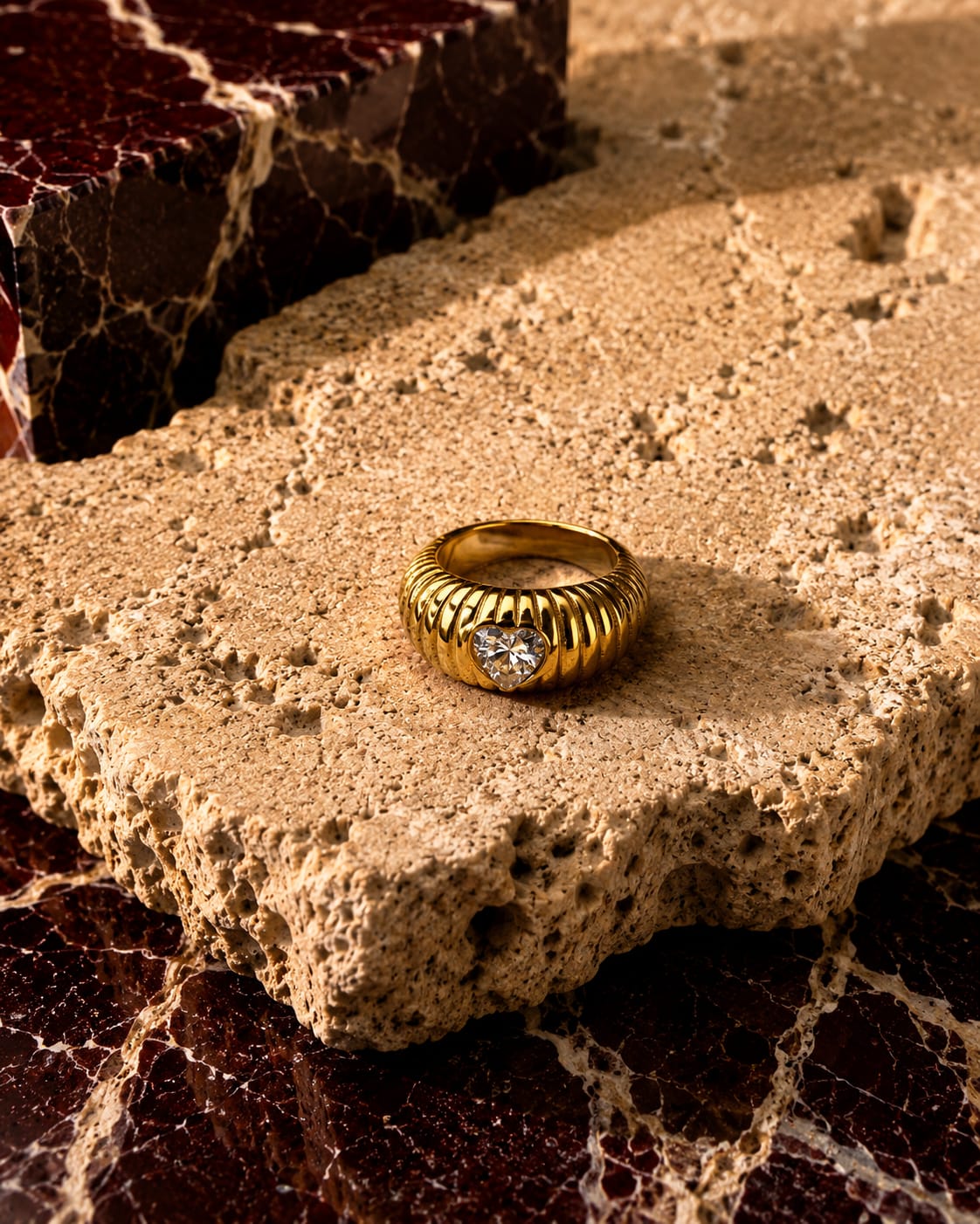 Golden Heart Signet Ring