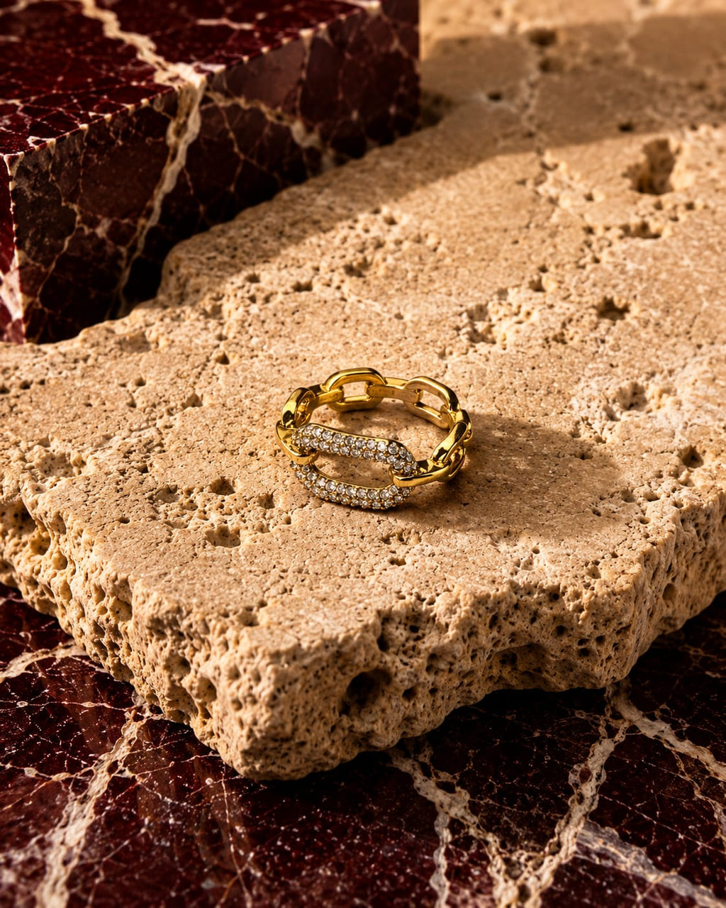 Celeste Chain Crystal Ring