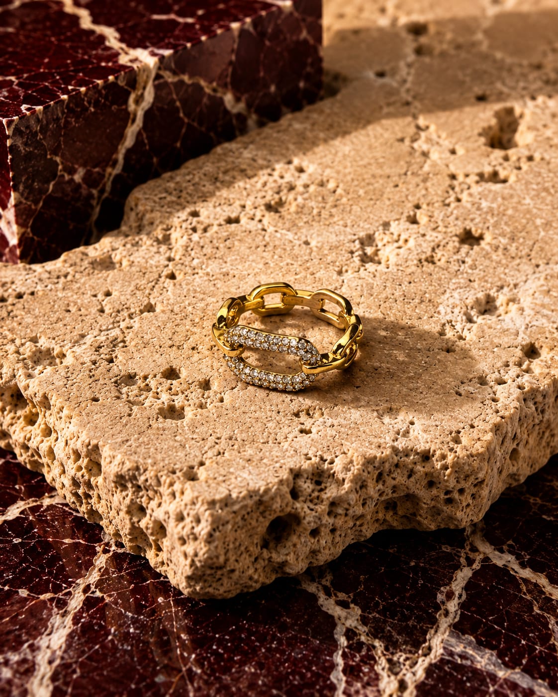 Celeste Chain Crystal Ring