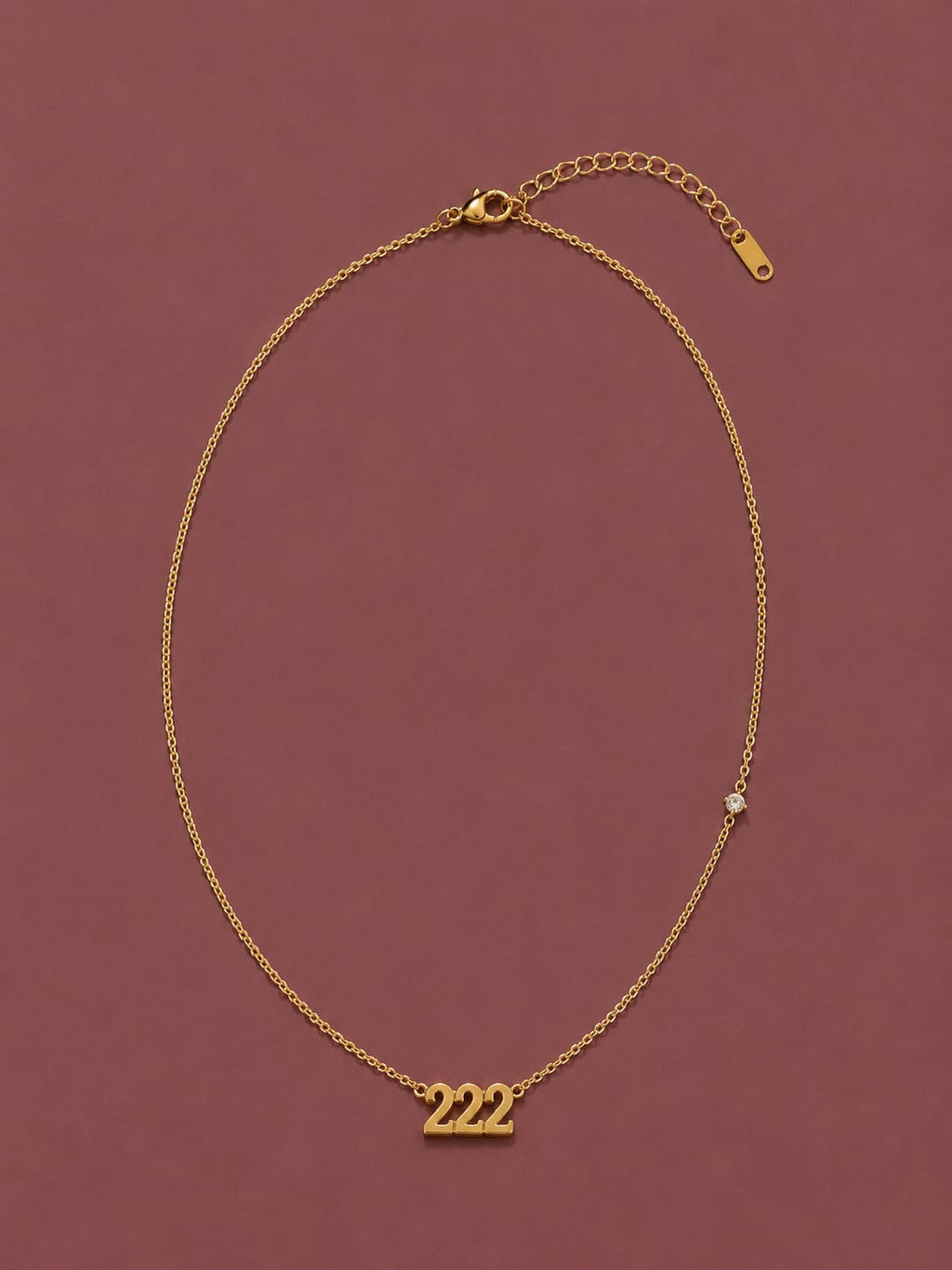 222 Angel Numbers Necklace with Feature Stone - Balance, Harmony and Alignment