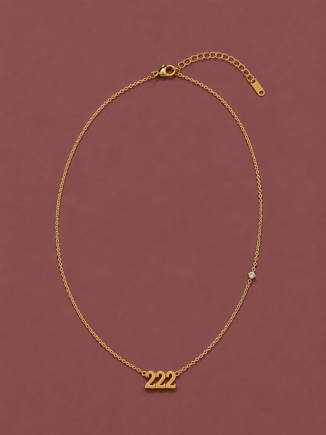 222 Angel Numbers Necklace with Feature Stone - Balance, Harmony and Alignment