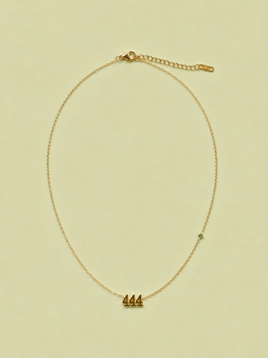 444 Angel Numbers Necklace with Feature Stone - Guidance and Protection