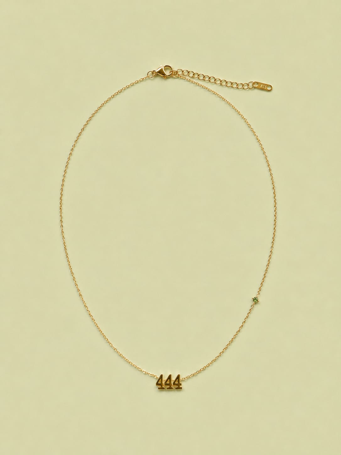 444 Angel Numbers Necklace with Feature Stone - Guidance and Protection